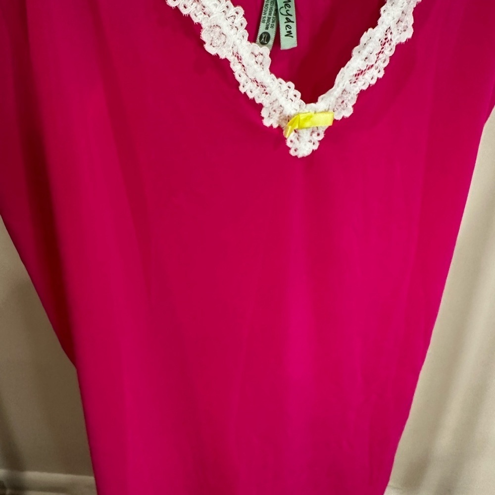 Honeydew Intimates Fuchsia Chemise with White Lace - Picture 3 of 7